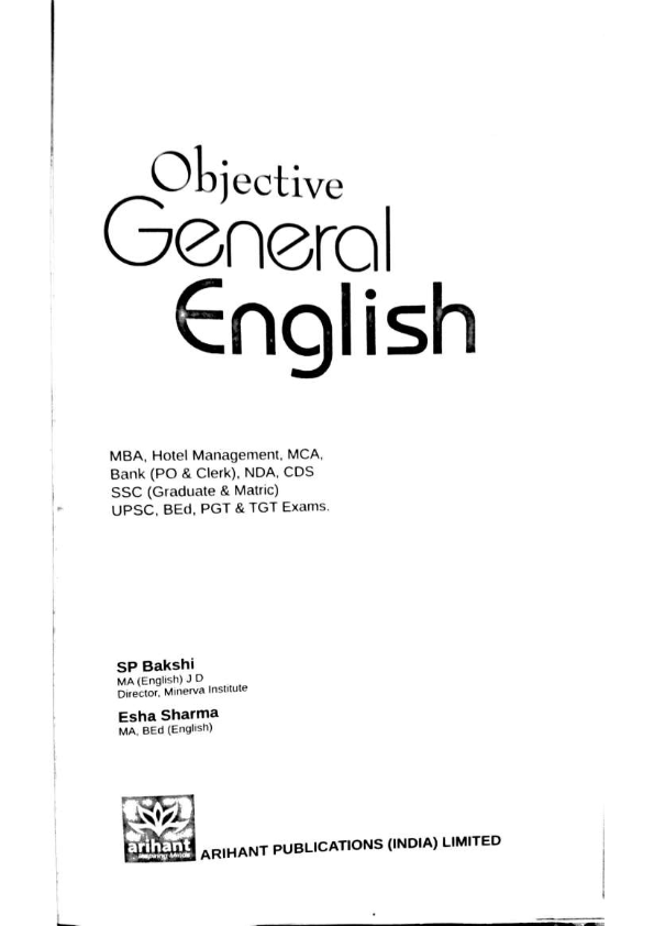 Objective General Englush